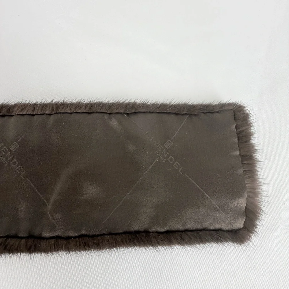 J. Mendel Brown Mink Scarf 4.5 x 38”